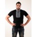 Embroidered t-shirt for men "Shooting Stars" gray